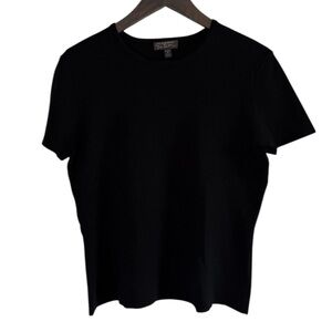 Classiques Entier Black Silk-Blend Short Sleeve Top